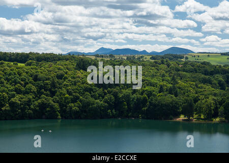 France, Puy de Dome, Charbonnieres les Vieilles, Gour de Tazenat, Maar volcano type Stock Photo