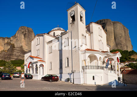 Greece, Thessaly, Meteora monasteries complex, listed as World Heritage by UNESCO, Kastraki village and Meteora Stock Photo