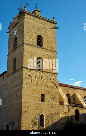 France, Herault, Boujan sur Libron, village in circulade, church Saint Etienne of 11th century is of Gothic origin Stock Photo