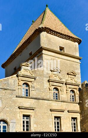 France, Herault, Lieurant les Beziers, Castle of Ribaute, lodging house among which vaults in pendants and roofs in detached house go back up to the end of the 16th century Stock Photo