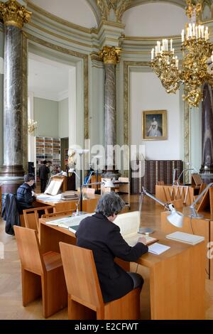 France, Paris, Bibliotheque-Musee de l'Opera National de Paris is a library and museum of the Garnier Opera part of the Music Department of the Bibliotheque Nationale de France (BNF, the National Library of France) Stock Photo