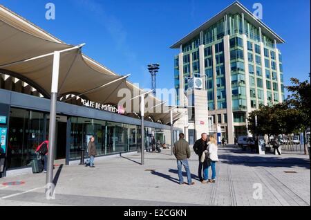 France, Vienne, Poitiers, TGV railway station Stock Photo