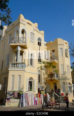 Israel, Tel Aviv, House with the Palm Tree, Art Nouveau style house by the architect Y.Z. Tabachnik in 1922 Stock Photo