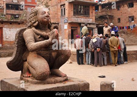 Nepal, Kathmandu Valley, listed as World Heritage by UNESCO, Bhaktapur, hindu statue Stock Photo