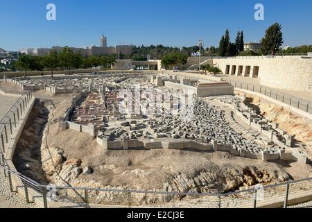 Israel, Jerusalem, Guivat Ram District, Israel Museum, model of Jerusalem in the Second Temple Period built by Herod the Great Stock Photo