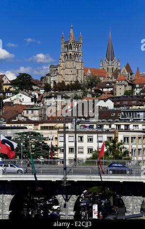 Switzerland Canton Of Vaud Lausanne Protestant Gothic Cathedral switzerland-canton-of-vaud-lausanne-protestant-gothic-cathedral