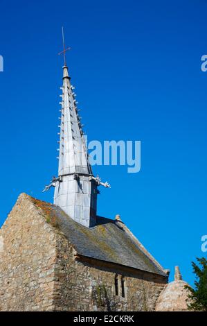 France Cotes d'Armor Cote de Granit Rose (Pink Granite Coast) Plougrescant St Gonery Chapel Stock Photo