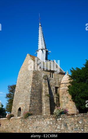 France Cotes d'Armor Cote de Granit Rose (Pink Granite Coast) Plougrescant St Gonery Chapel Stock Photo