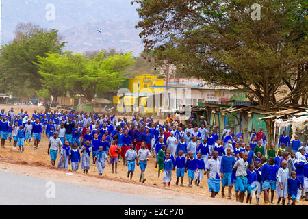 Kenya Nakuru town school children Stock Photo