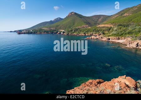 France Var Esterel Corniche Le Trayas coastal cliffs Stock Photo - Alamy