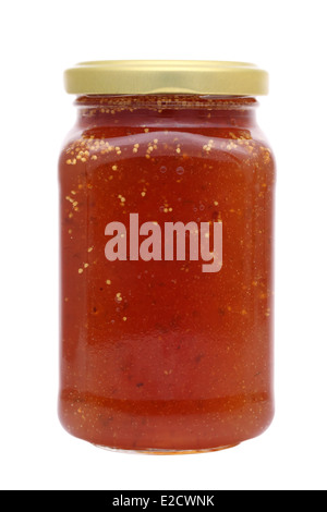 fig jam in glass jar Stock Photo