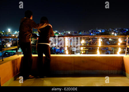 India Rajasthan Jodhpur night scene in the old town Stock Photo