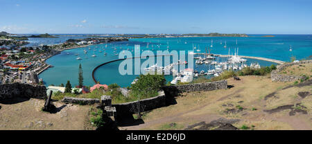 France Guadeloupe Saint Martin Marigot view over the bay from Fort Saint Louis Stock Photo