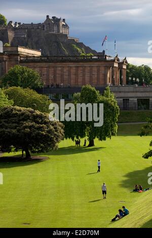 United Kingdom Scotland Edinburgh listed as World Heritage by UNESCO Princes Street Gardens National Gallery of Scotland Stock Photo