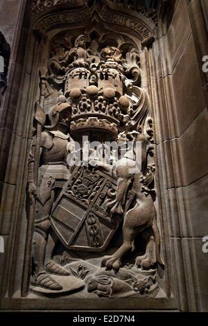 United Kingdom Scotland Edinburgh listed as World Heritage by UNESCO Royal Mile St Giles Cathedral bas-relief Stock Photo