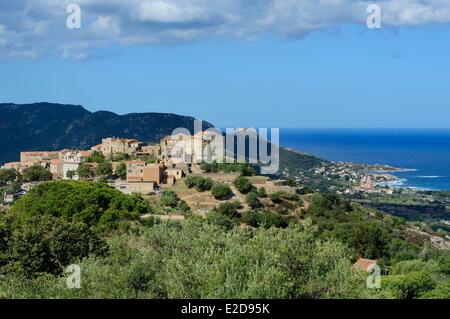 France, Haute Corse, Balagne, perched village of Pigna Stock Photo