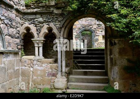 France Cotes d'Armor stop on the Way of St James Paimpol Beauport abbey 12th century the cloister Stock Photo