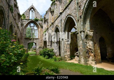 France Cotes d'Armor stop on the Way of St James Paimpol Beauport abbey 12th century Stock Photo
