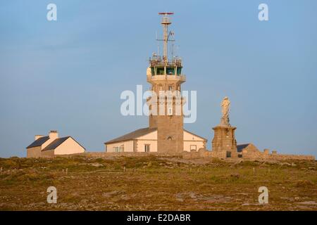 France, Finistere, Iroise Sea, Plogoff, the semaphore of the Pointe du Raz Stock Photo