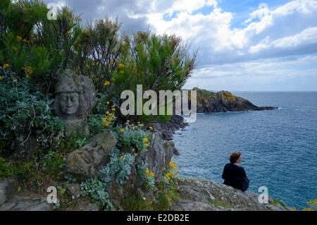 France, Ille et Vilaine, Saint Malo, Rotheneuf, stones sculpted by Foure abbot between 1870 and 1917 Stock Photo