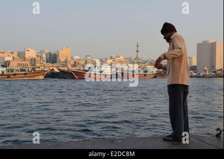 United Arab Emirates Dubai the area of Deira along the shore of Dubai Creek Stock Photo