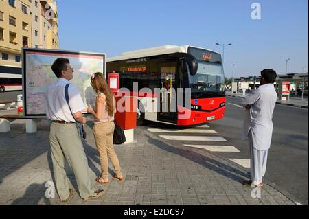 United Arab Emirates Dubai the historical area of Bur Dubai on the western side of the Dubai Creek Al-Ghubaiba bus station Stock Photo