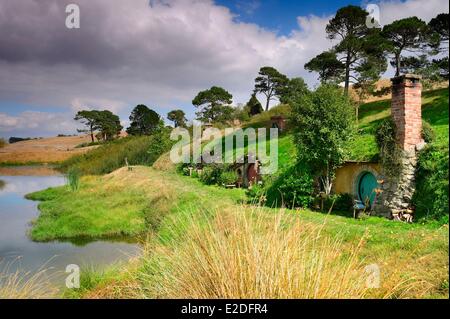 New Zealand North island Matamata Hobbiton the hobbit village built for the movie Lord of the Rings by Peter Jackson