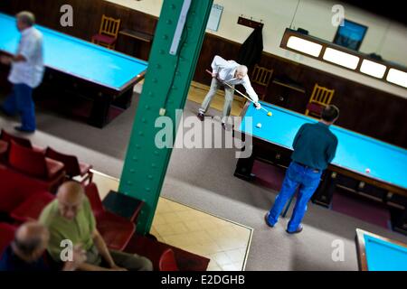 Argentina Buenos Aires billiard room of Los 36 Billares restaurant on Avenida de Mayo Stock Photo