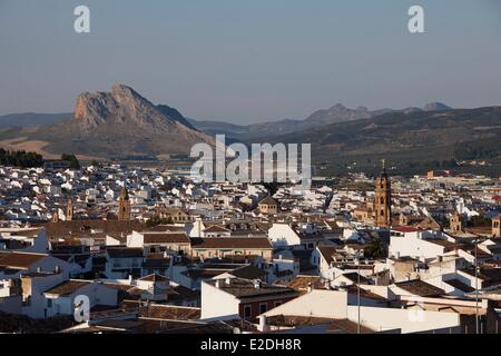 Spain, Andalusia, Antequera, white village, Penon de los Enamorados (Mount of lovers) Stock Photo