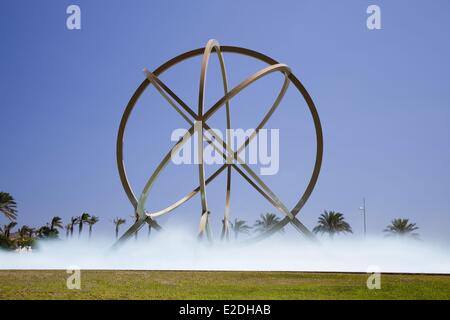 Spain, Valencia Community, Costa Blanca, Benidorm, Terra Mitica roundabout, Sculpture Stock Photo