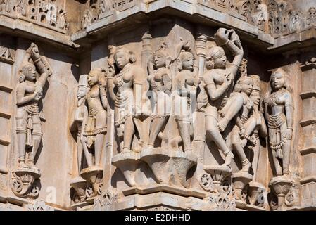 India Rajasthan state Udaipur Marble dancers at the Jagdish Temple a hindu temple dedicated to Lord Vishnu Stock Photo