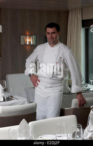 Spain portrait of Christopher Hache one Michelin star chef at the restaurant Les Ambassadeurs at the Hotel de Crillon in Paris Stock Photo