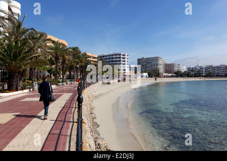 Spain Balearic Islands Ibiza Santa Eularia des Riu port Stock Photo