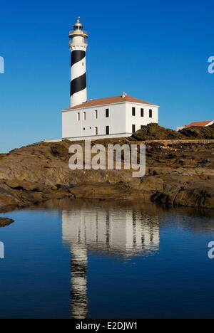 Spain Balearic Islands Menorca Cap de Favaritx lighthouse Stock Photo
