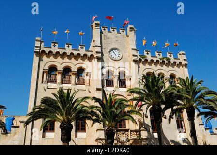 Spain Balearic Islands Menorca Ciutadella town hall in dÆes Born square Stock Photo