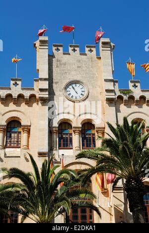 Spain Balearic Islands Menorca Ciutadella town hall in dÆes Born square Stock Photo