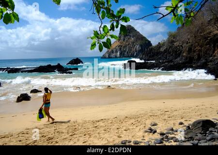 Brazil Pernambuco state island Fernando de Noronha Baia dos Porcos beach Stock Photo