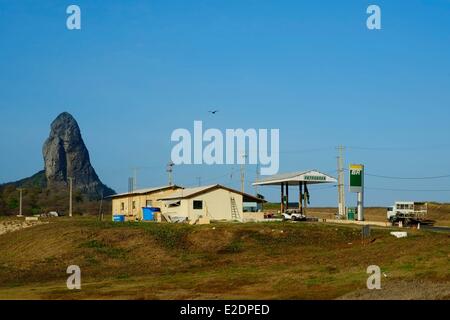 Brazil Pernambuco state island Fernando de Noronha the eastern tip of the island and the only gas station Stock Photo