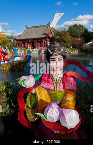 Canada Quebec province Montreal Botanical garden in autumn at the time of Halloween the Chinese Garden the Magic of Lanterns Stock Photo