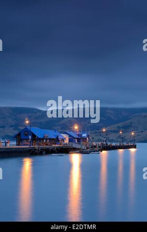 New Zealand South island Canterbury region Akaroa is a village located in the Banks Peninsula founded in 1840 by a group of Stock Photo