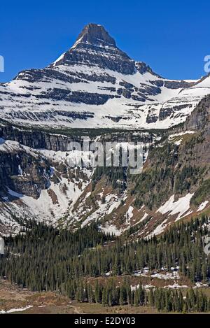 United States Montana Rocky Mountains Glacier National Park listed as World Heritage by UNESCO Reynolds Mountain from the Stock Photo