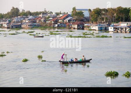 Vietnam An Giang Province Mekong Delta region Chau Doc boats on the Mekong Stock Photo