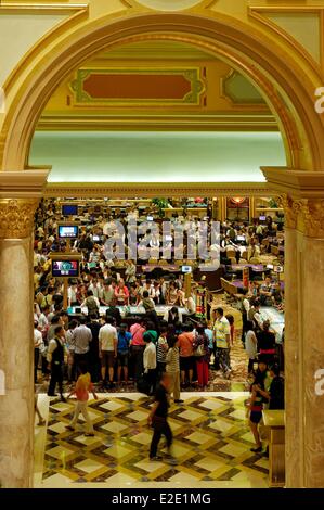 China Macau Taipa island The Venetian Macao hotel and Casino Gaming hall Stock Photo