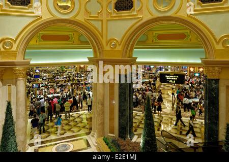 China Macau Taipa island The Venetian Macao hotel and Casino Gaming hall Stock Photo