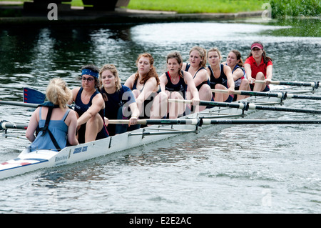 Cambridge May Bumps, a Sidney Sussex College ladies eight Stock Photo
