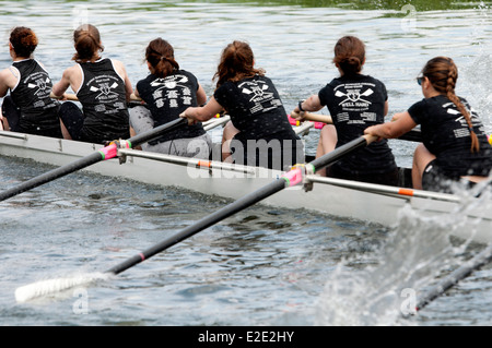 Cambridge May Bumps, Murray Edwards College ladies eight Stock Photo