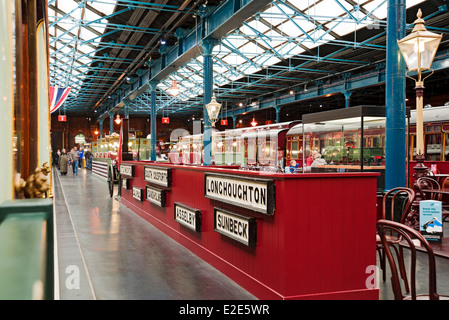 Dining area cafe in the Station Hall at the National Railway Museum York North Yorkshire England UK United Kingdom GB Great Britain Stock Photo