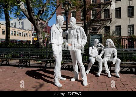 United States, New York, Manhattan, the Village, Christopher Park, Gay Liberation Monument by George Segal Stock Photo