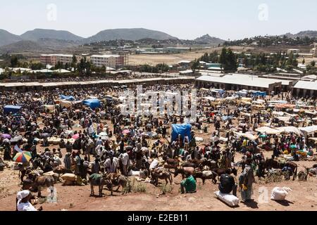 Ethiopia, Tigray region, Maychew, The market Stock Photo