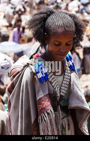 Ethiopia, Tigray region, Maychew, A woman and her baby Stock Photo